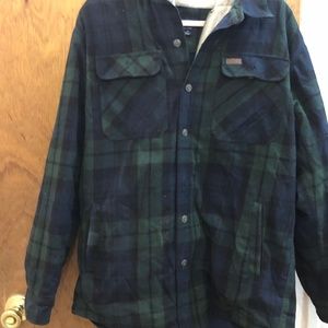 green lumberjack jacket